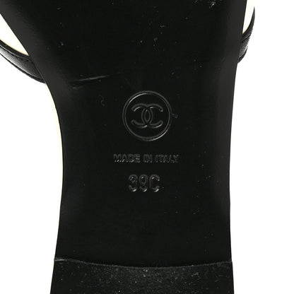 Chanel Lambskin CC Logo Slides 39 White Black 8 of 10