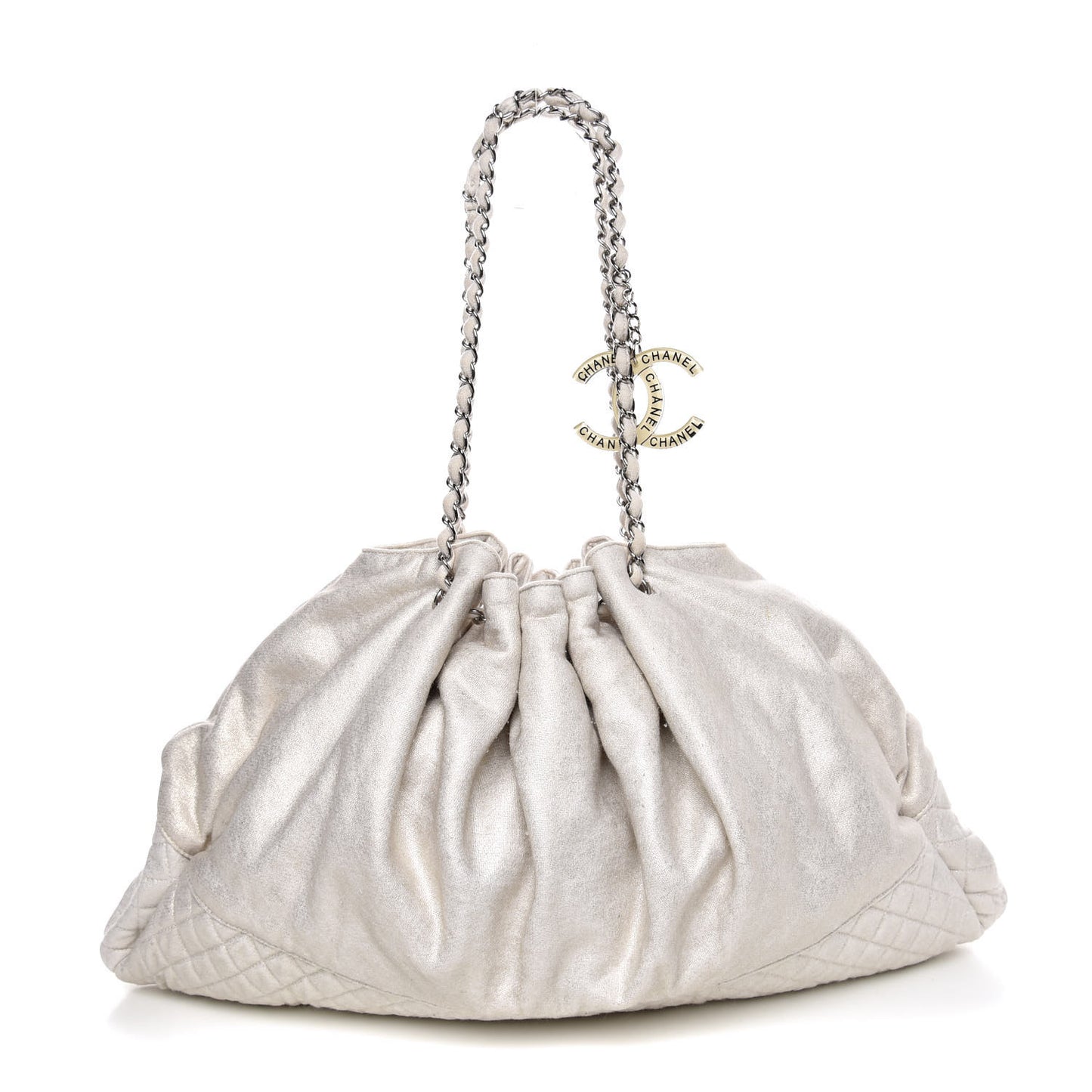 Metallic Jersey Quilted Melrose Cabas Light Beige