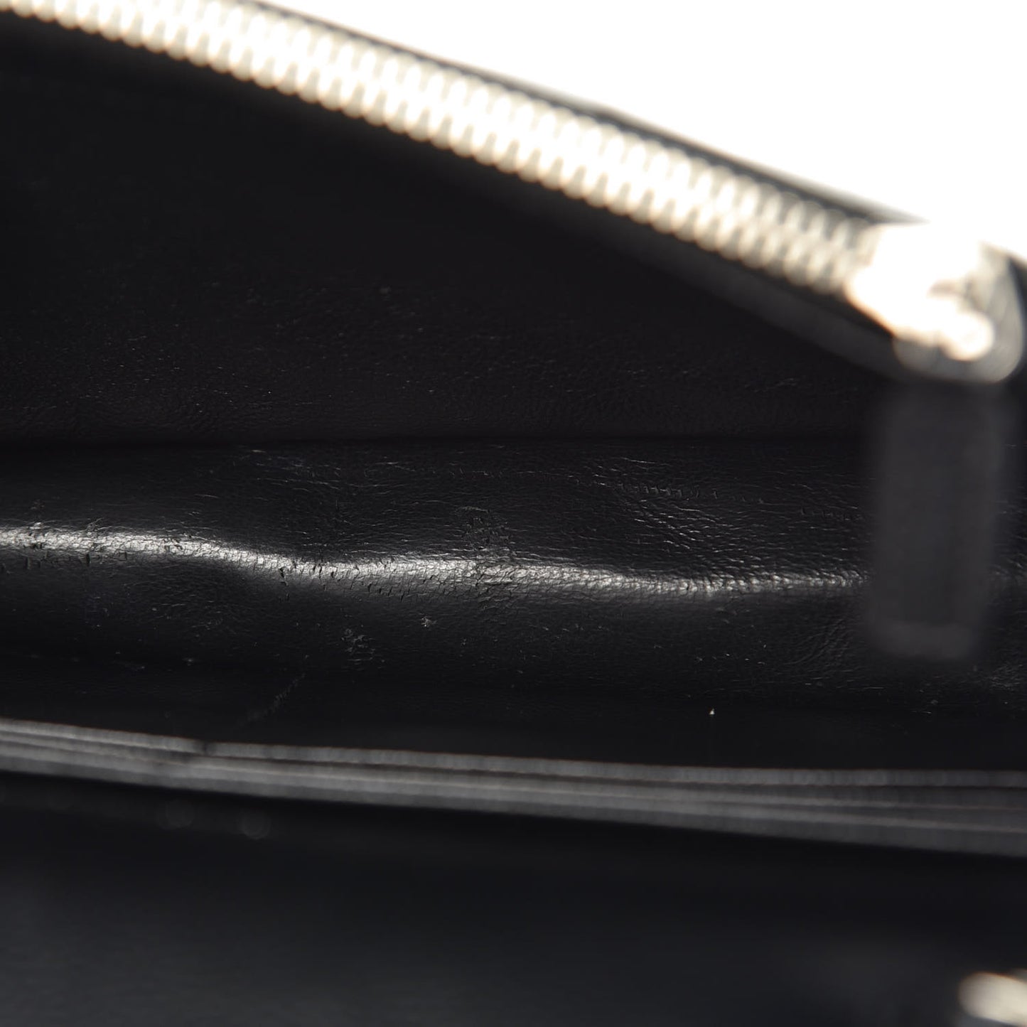 Grain De Poudre Matelasse Chevron Monogram Envelope Chain Wallet Black