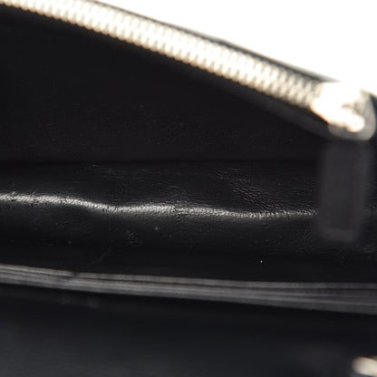 Saint Laurent Grain De Poudre Matelasse Chevron Monogram Envelope Chain Wallet Black 7 of 15