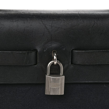 Hermes Toile Vache Calfskin Herbag 30 PM Black 8 of 13