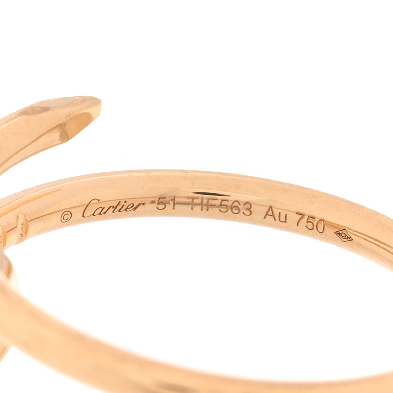 Cartier 18K Yellow Gold Small Juste Un Clou Ring 51 5.75 4 of 5