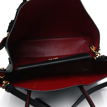 Prada Saffiano Cuir Small Double Bag Black Fuoco 4 of 14