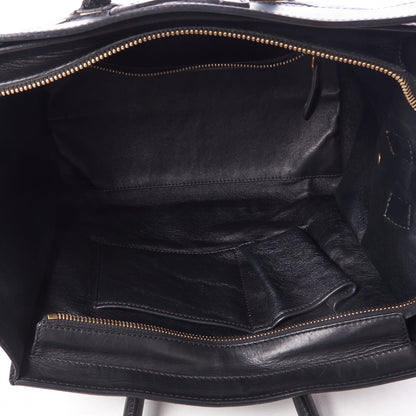 Celine Canvas Smooth Calfskin Leopard Print Mini Luggage Black 4 of 8