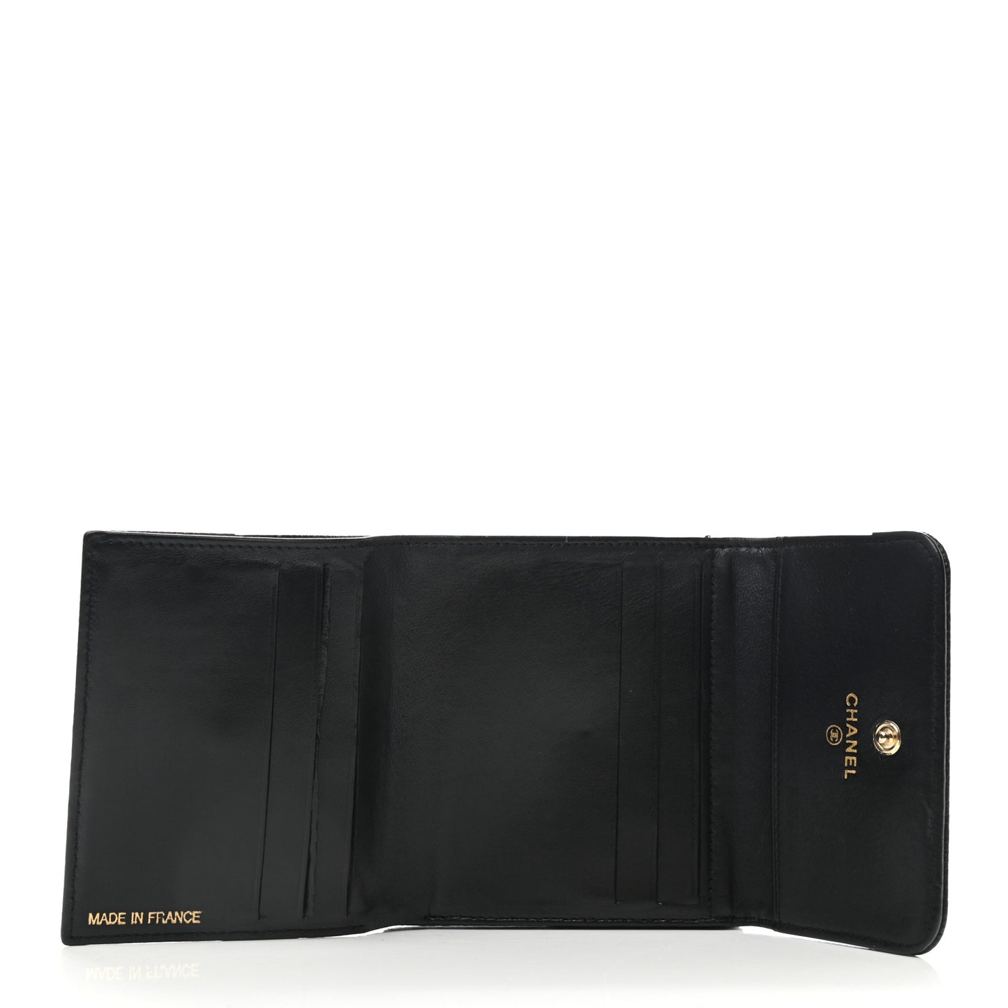 Caviar Timeless CC Compact Flap Wallet Black