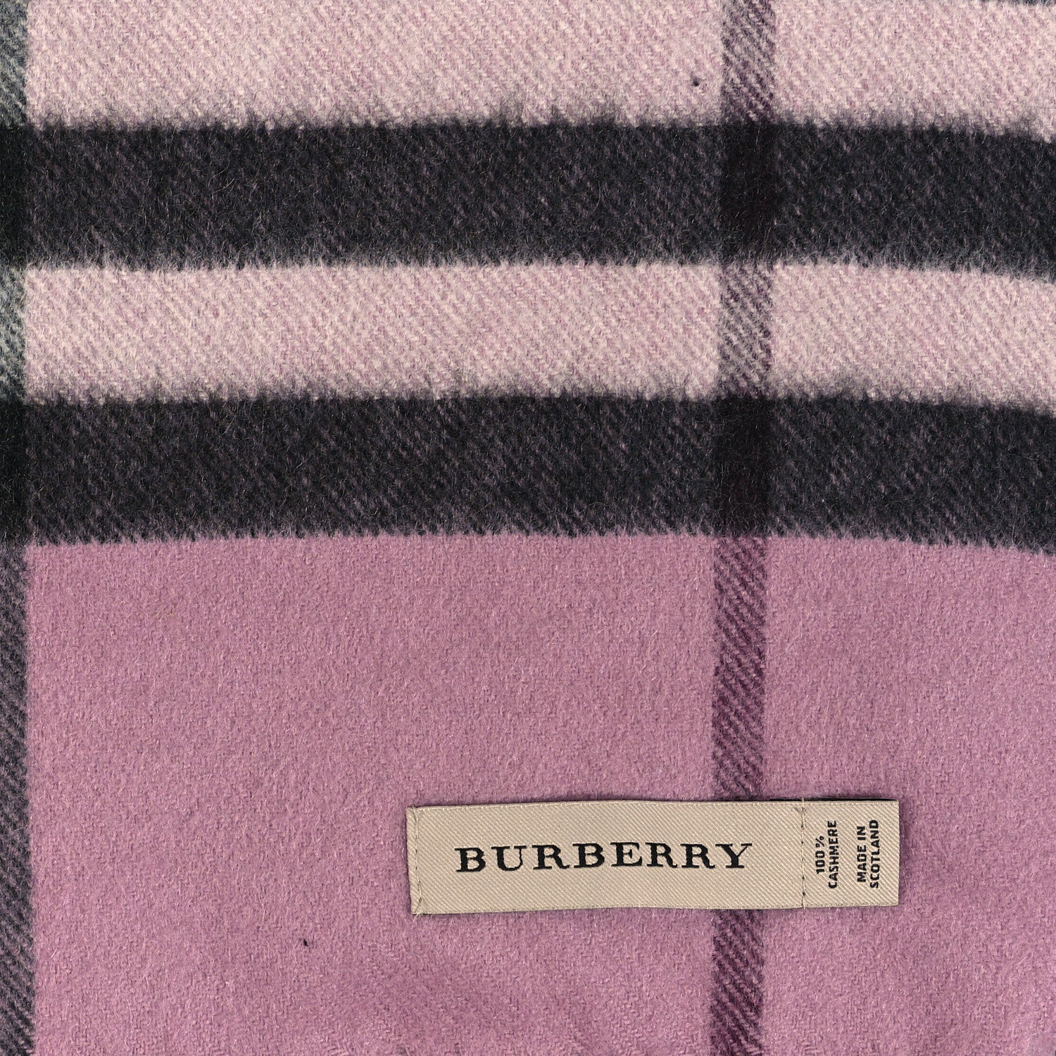 Burberry Cashmere Giant Icon Check Fringe Scarf Ash Rose 3 of 3