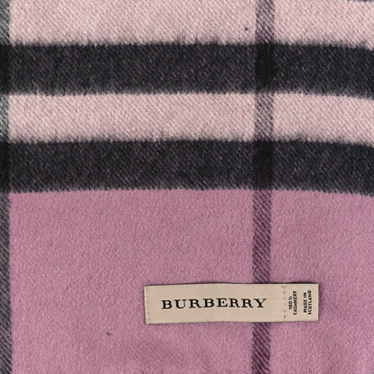 Burberry Cashmere Giant Icon Check Fringe Scarf Ash Rose 3 of 3