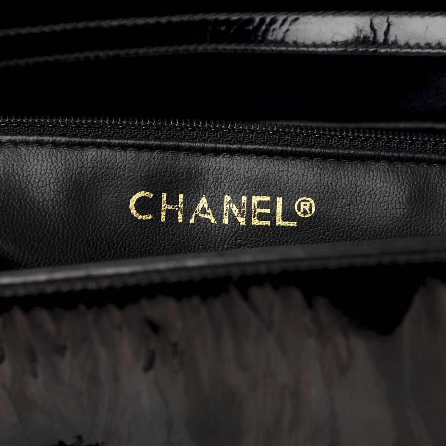 Chanel Lambskin Patent Quilted Shoulder Bag Black 7 of 8