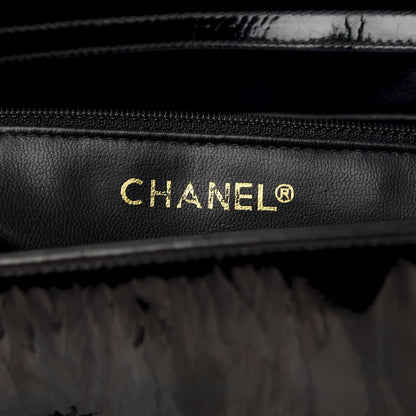 Chanel Lambskin Patent Quilted Shoulder Bag Black 7 of 8