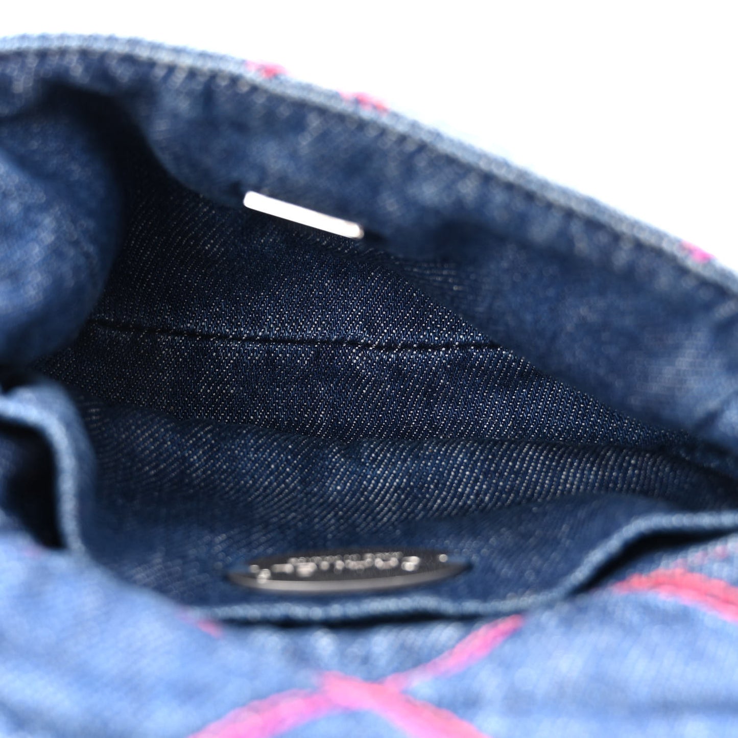Denim Quilted Mini Coco Beach Messenger Bag Blue