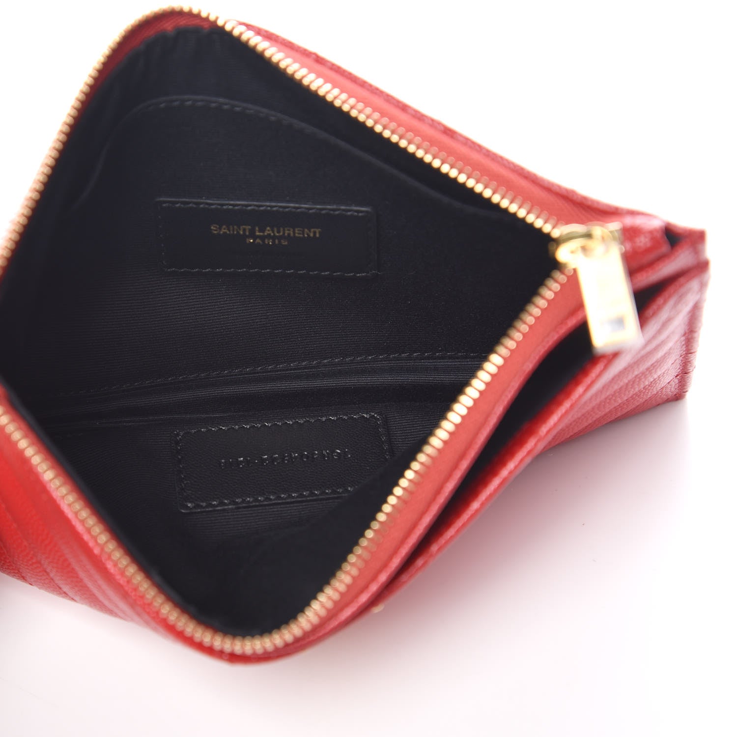 Saint Laurent Grain De Poudre Chevron Monogram Bill Pouch Bandana Red 5 of 8