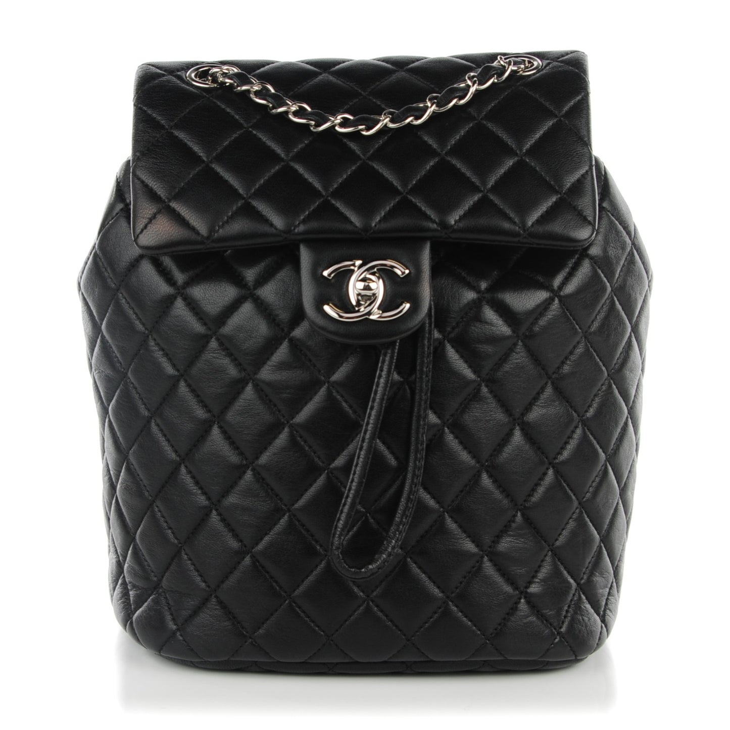 Lambskin Quilted Small Urban Spirit Backpack Black