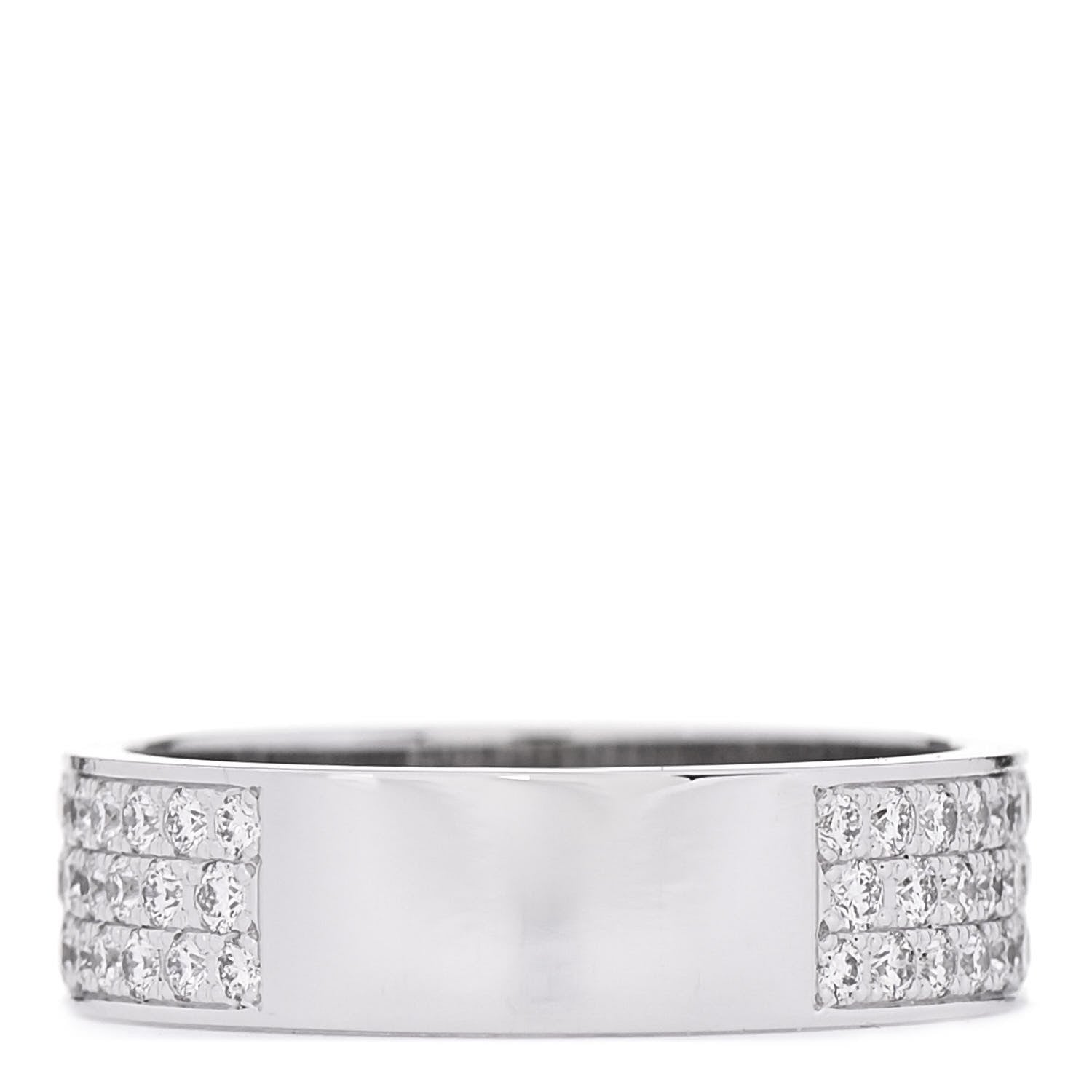Hermes 18K White Gold Diamond PM Collier De Chien Pave Ring 50 5.25 3 of 4