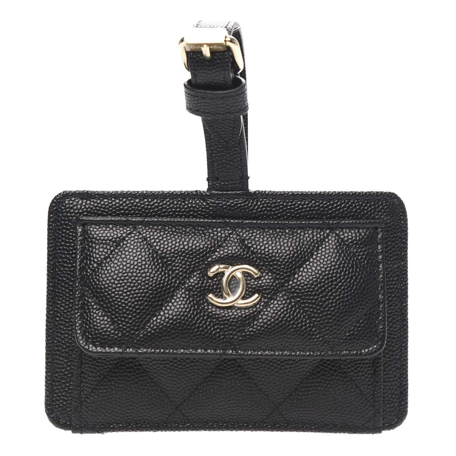 Chanel Caviar Quilted Luggage Tag Black 1 of 2