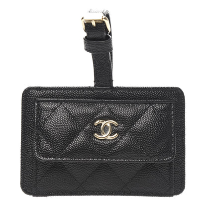 Chanel Caviar Quilted Luggage Tag Black 1 of 2