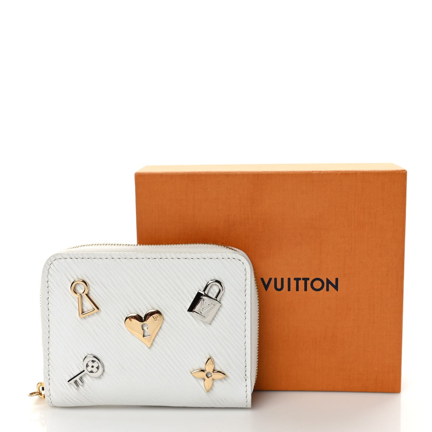 Epi Love Lock Zippy Coin Purse White