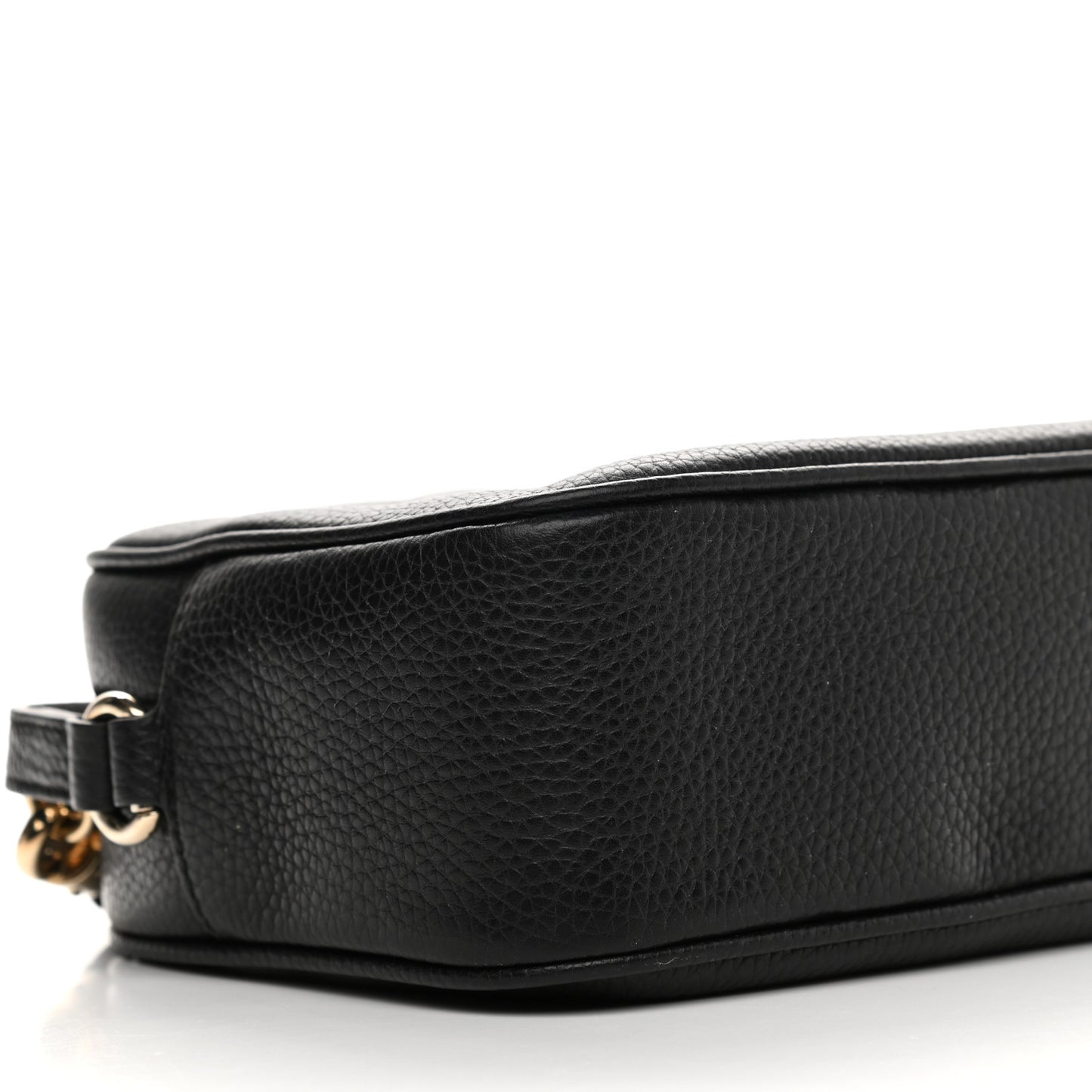 Pebbled Calfskin Small Soho Disco Bag Black