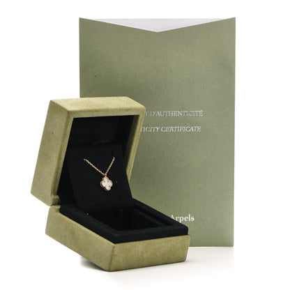 Van Cleef & Arpels 18K Yellow Gold Mother of Pearl Sweet Alhambra Pendant Necklace 6 of 6