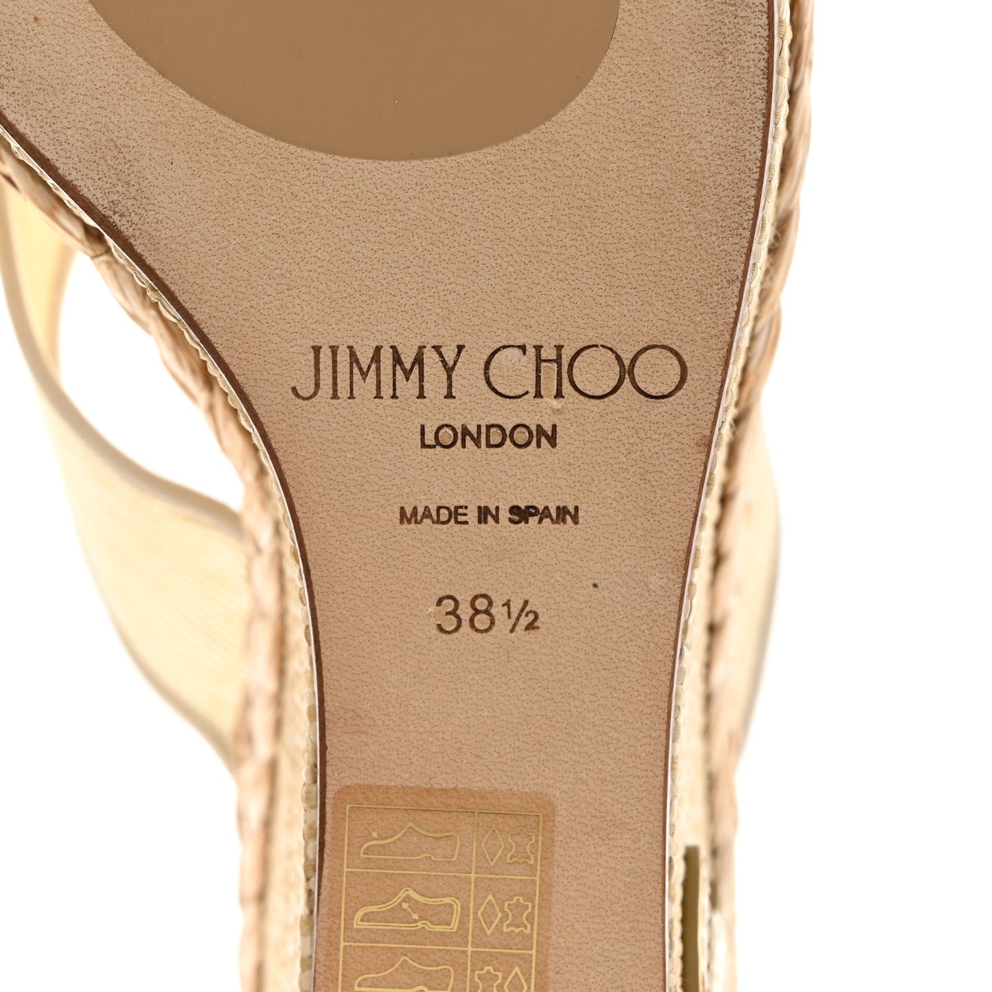 Metallic Mesh Raffia Dovina 100 Wedge Sandals 38.5 Latte Gold