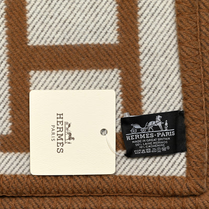 Hermes Wool Cashmere Avalon Blanket Ecru Camel 3 of 3