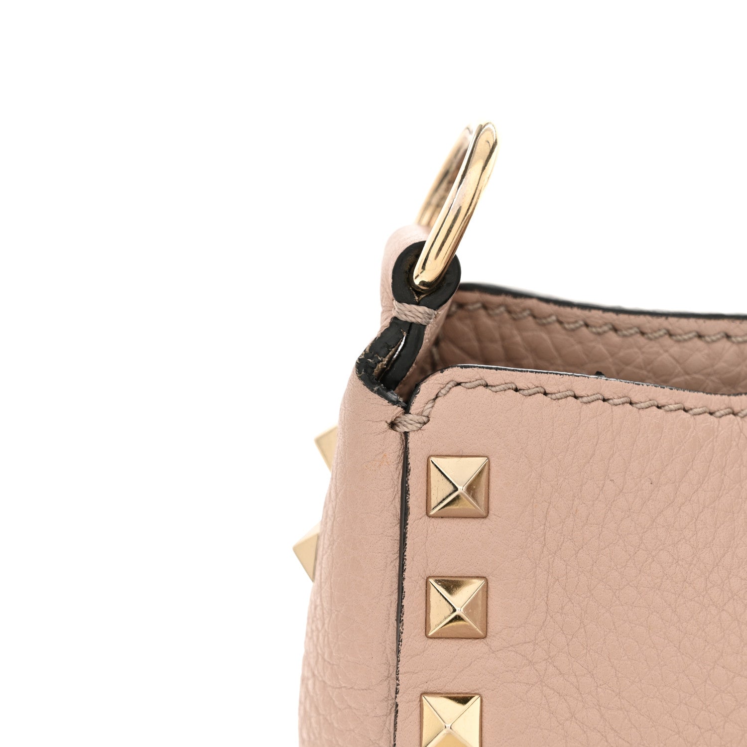 Valentino Garavani Pebbled Calfskin Mini Rockstud Flip-Lock Messenger Bag Poudre 10 of 11