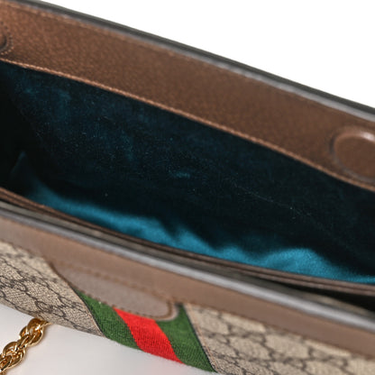 Gucci GG Supreme Monogram Web Small Ophidia Chain Shoulder Bag Brown 13 of 14