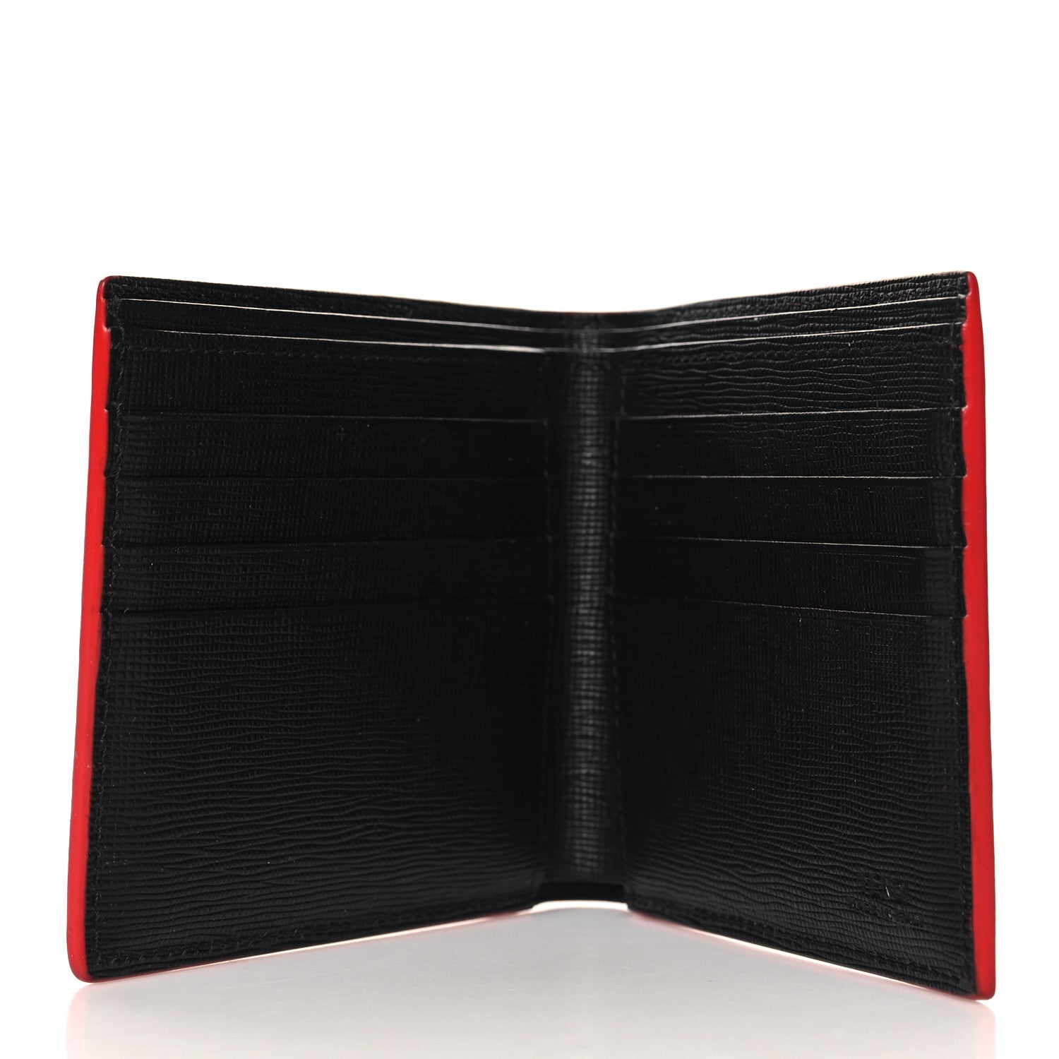 Fendi Vitello Elite Flamingo Lightning Monster Eyes Bi-Fold Wallet Rosso White Black 5 of 6