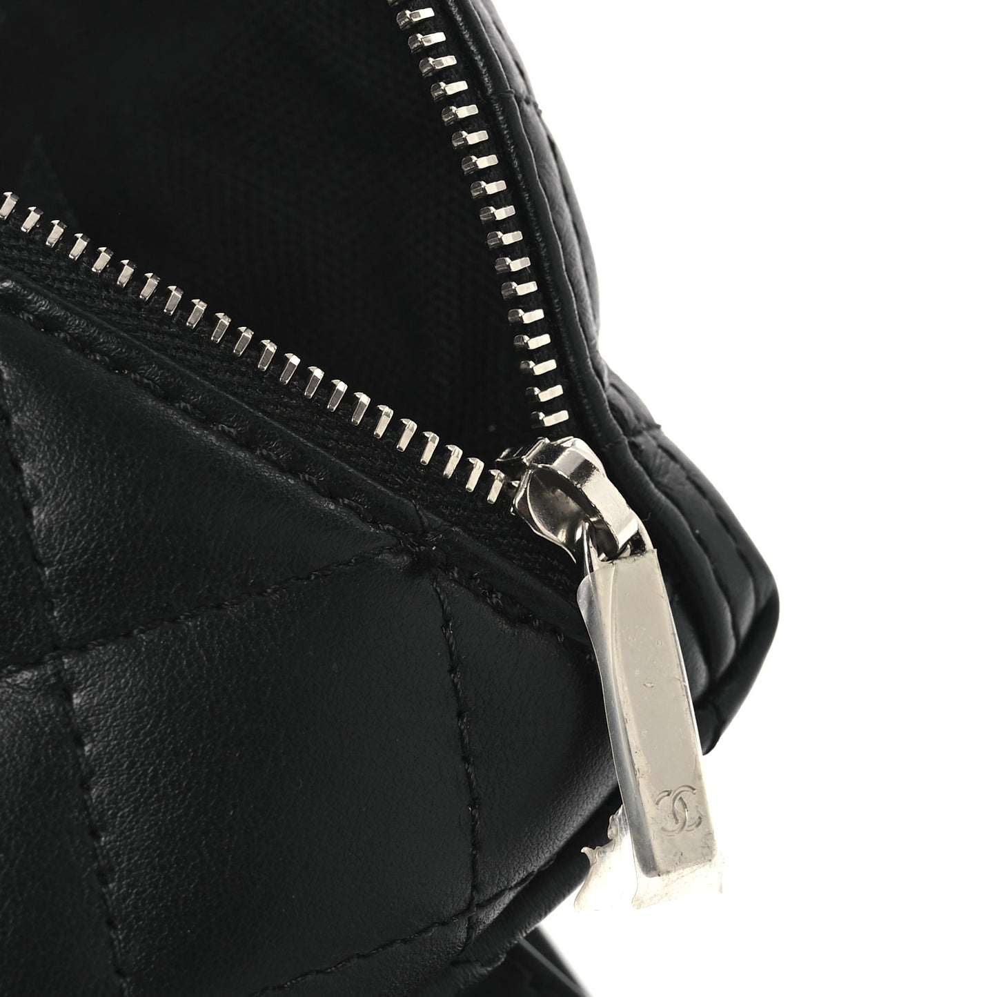 Calfskin Quilted Waist Belt Bag Black