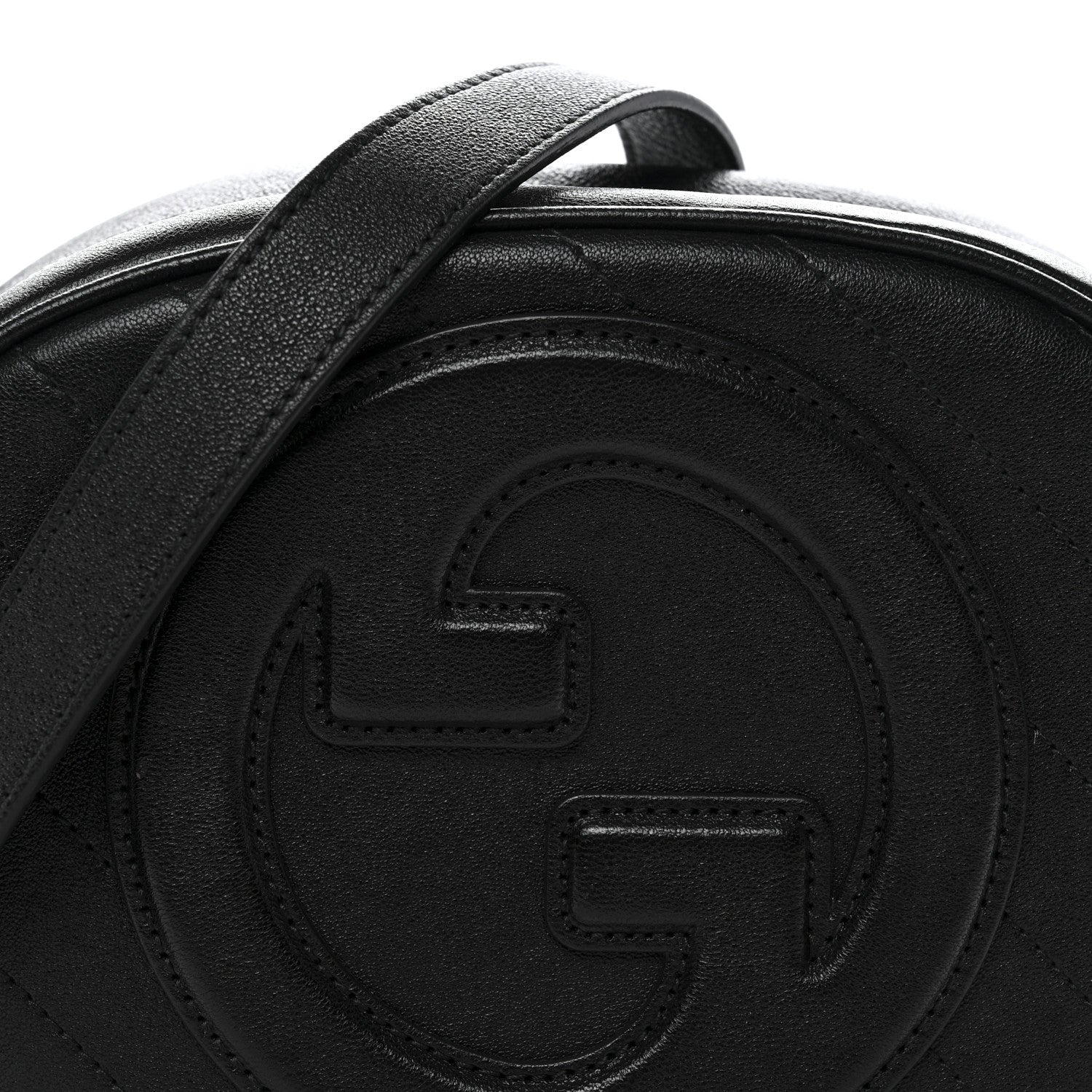 Gucci Sakai Be Green Calfskin Diagonal Stitched Mini Blondie Shoulder Bag Black 8 of 11