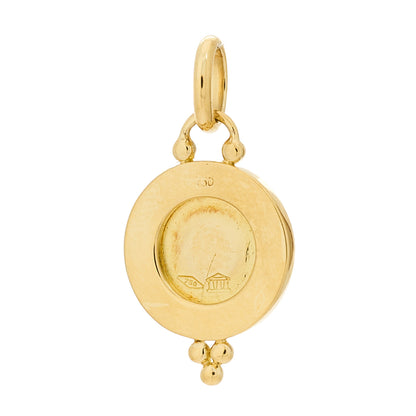 Temple St. Clair 18K Yellow Gold Diamond 10mm Pave Angel Pendant 3 of 3