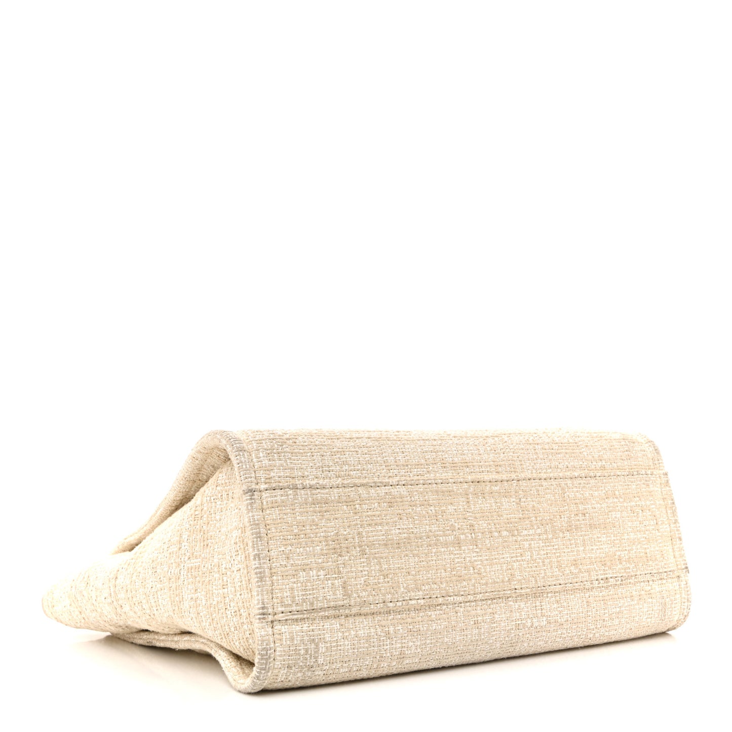 Lurex Boucle Small Deauville Tote Ivory