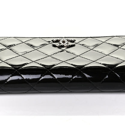 Chanel Patent Quilted Brilliant Zip Around Wallet Black 5 of 6