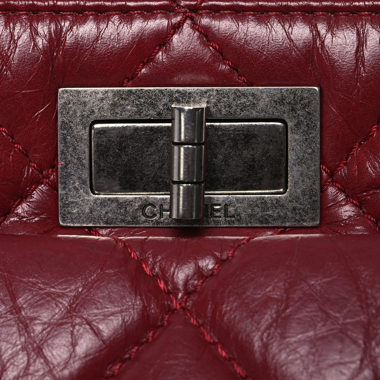 Chanel Aged Calfskin Quilted Reissue 2.55 Tote Red 13 of 13