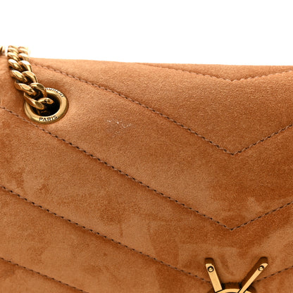 Saint Laurent Suede Calfskin Y Quilted Monogram Small Loulou Chain Satchel Cinnamon 17 of 17