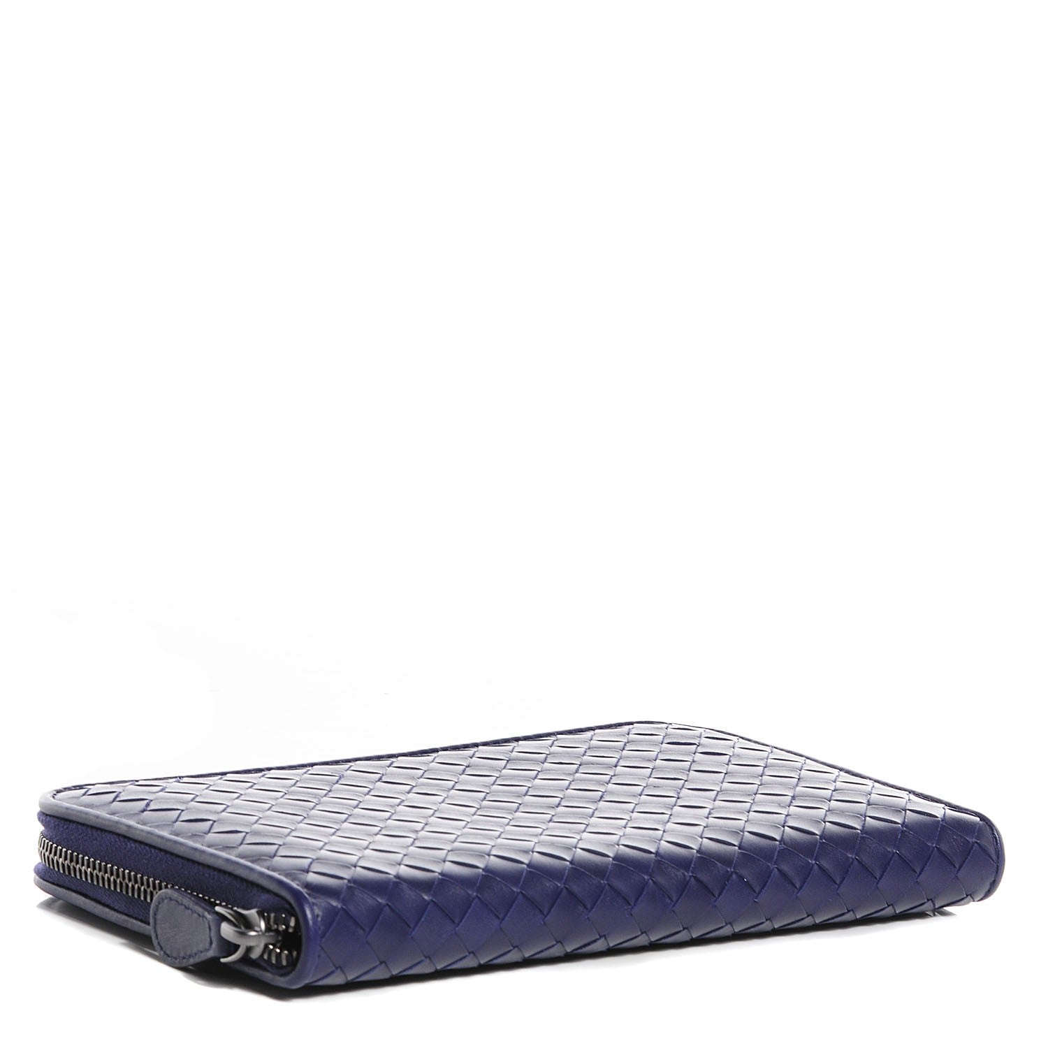 Bottega Veneta Nappa Intrecciato Zip Around Wallet Atlantic 4 of 9