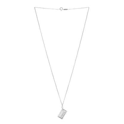 Tiffany Sterling Silver Diamond Envelope Pendant Necklace 3 of 5