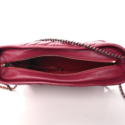Chanel Aged Calfskin Chevron Quilted Medium Gabrielle Hobo Dark Pink 5 of 9