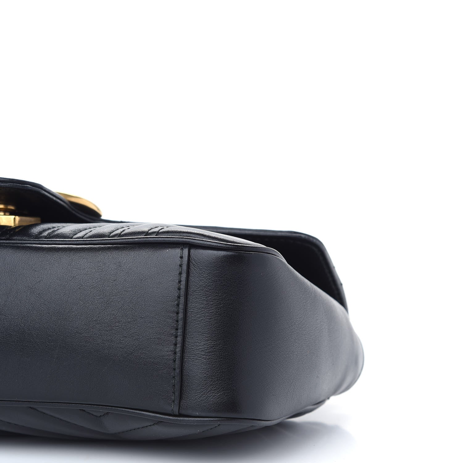Gucci Calfskin Matelasse Small GG Marmont Shoulder Bag Black 9 of 9