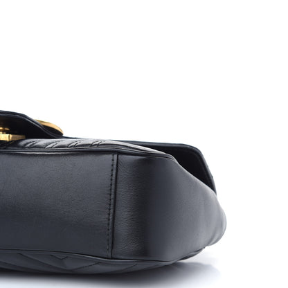 Gucci Calfskin Matelasse Small GG Marmont Shoulder Bag Black 9 of 9