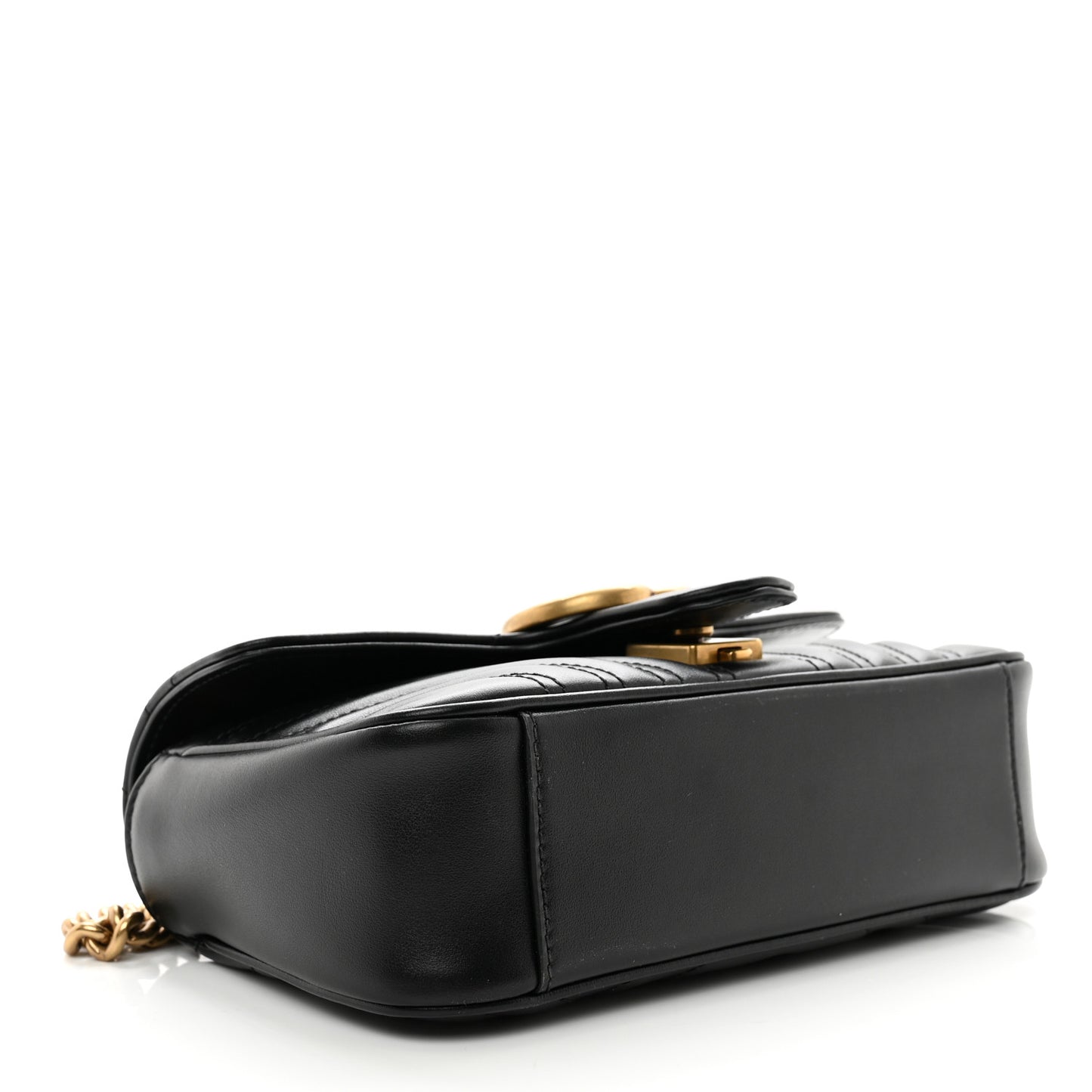 Calfskin Matelasse Mini GG Marmont Shoulder Bag Black