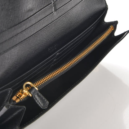 Prada Saffiano Metal Continental Flap Wallet Nero Black 5 of 9
