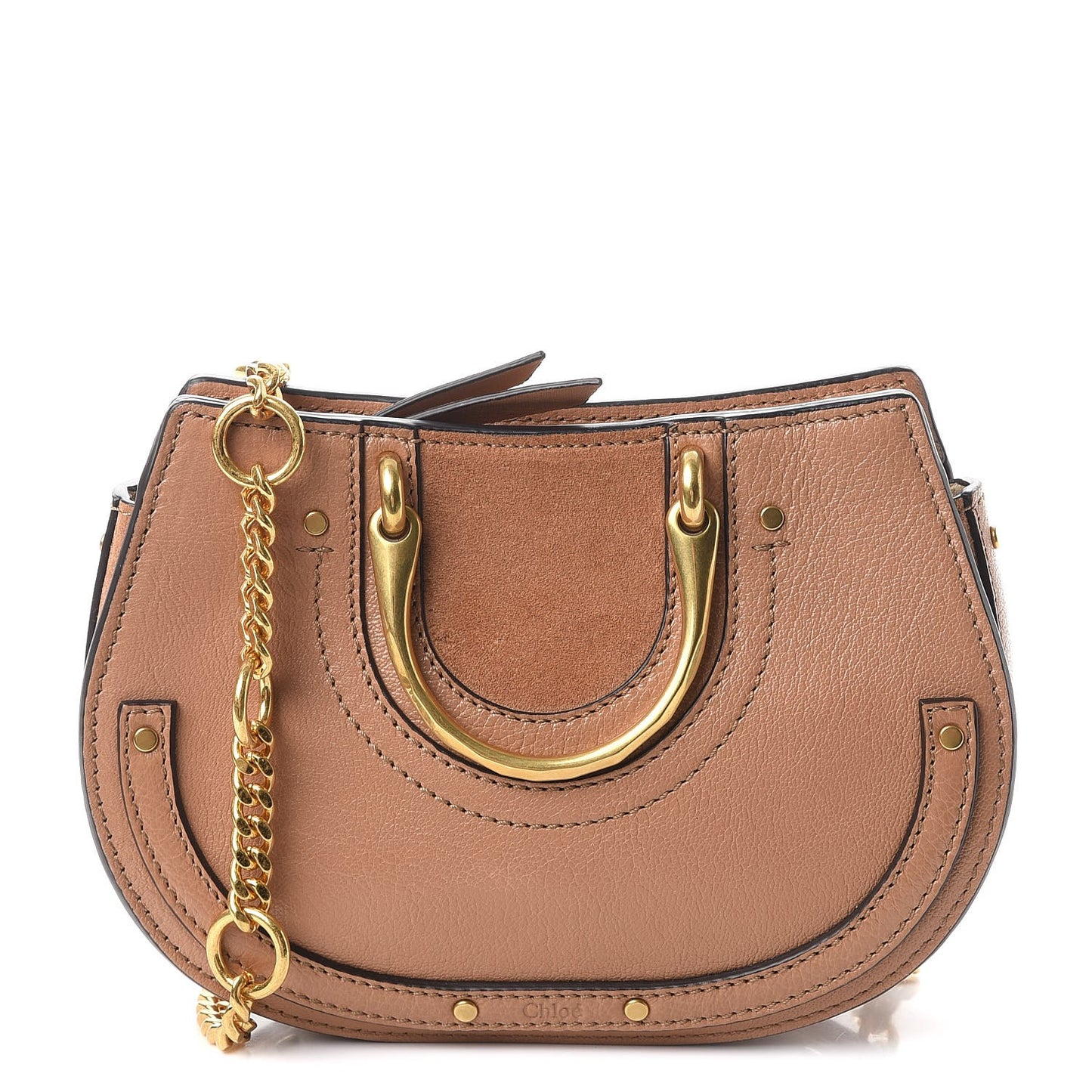 Calfskin Suede Mini Pixie Signature Belt Bag Nougat