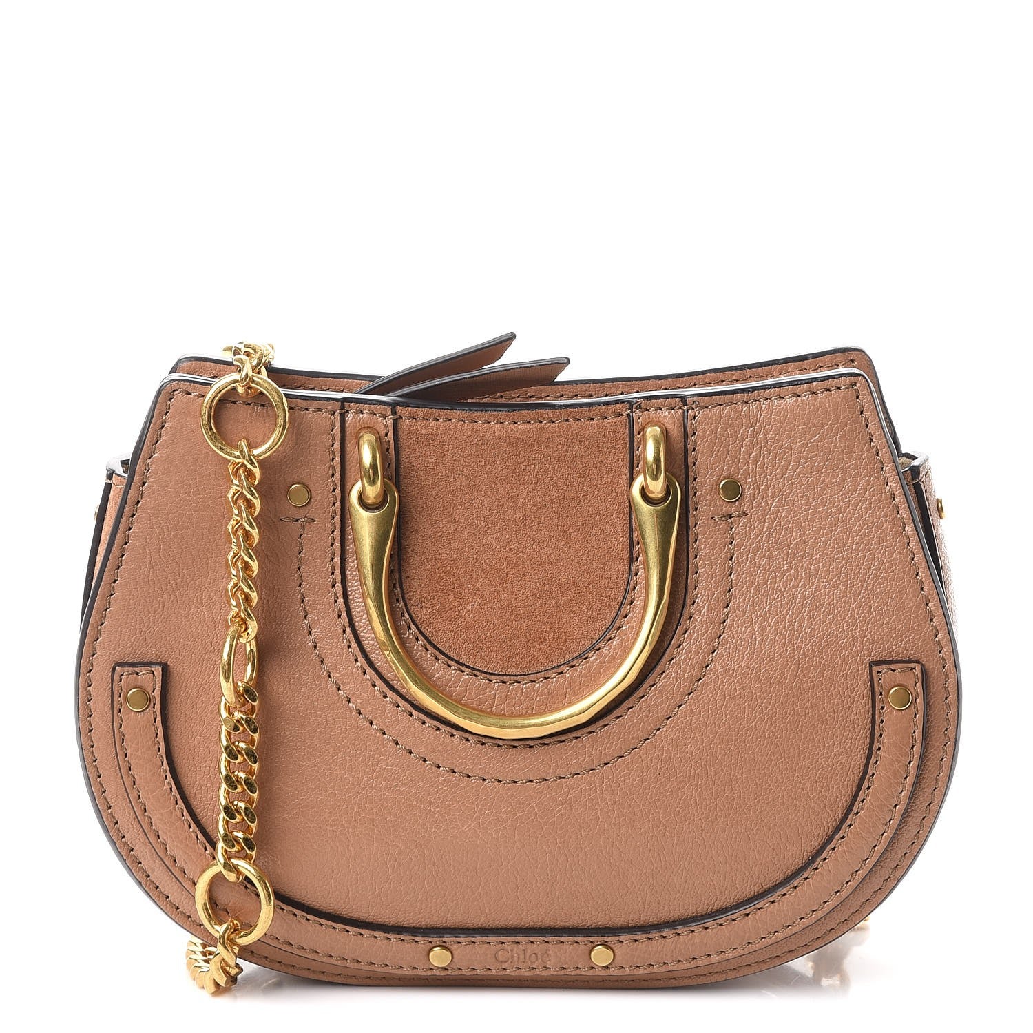Chloe Calfskin Suede Mini Pixie Signature Belt Bag Nougat 1 of 9
