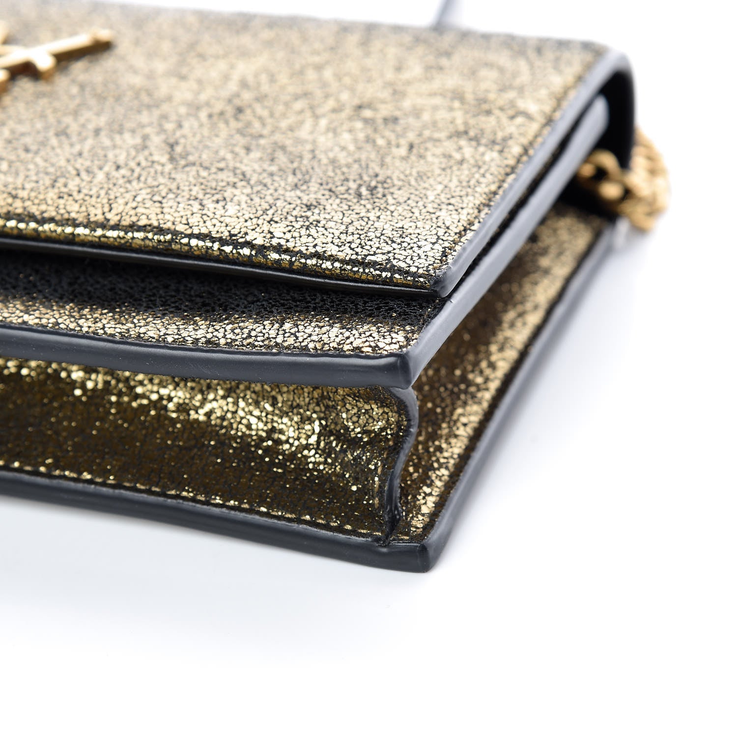 Saint Laurent Metallic Calfskin Classic Monogram Kate Tassel Satchel Gold 6 of 10