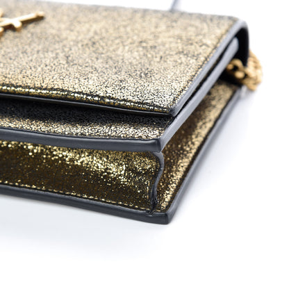 Saint Laurent Metallic Calfskin Classic Monogram Kate Tassel Satchel Gold 6 of 10