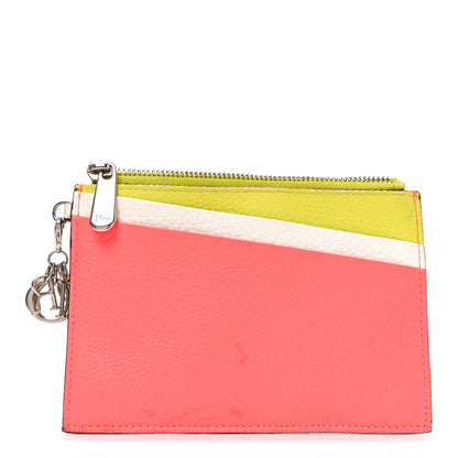 Christian Dior Bullcalf Tri-Color Diorissimo Card Holder Vert Acide 1 of 9