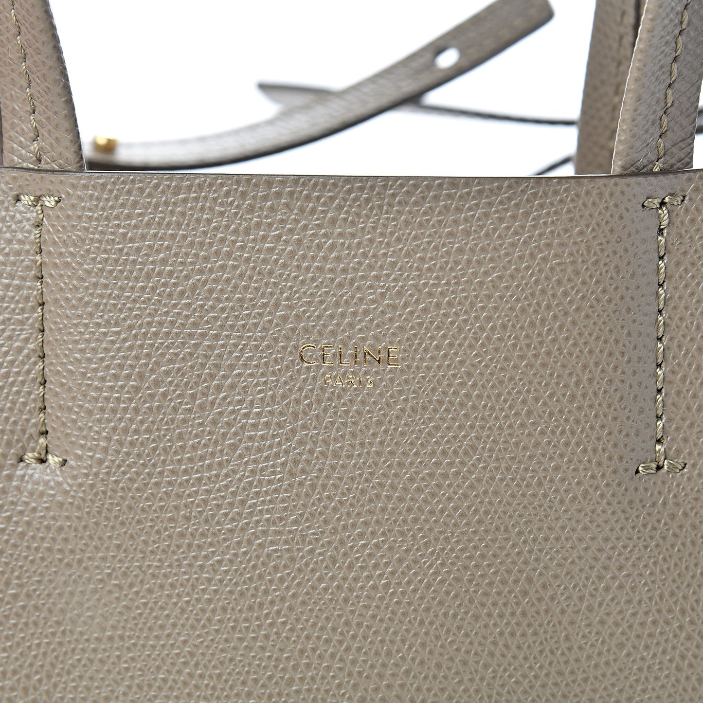 Grained Calfskin Small Vertical Cabas Beige