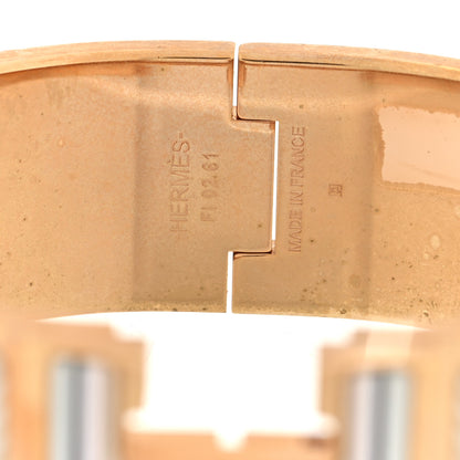 Hermes Enamel Printed Wide Pegase Pop Click Clac H Bracelet PM Sable 4 of 4