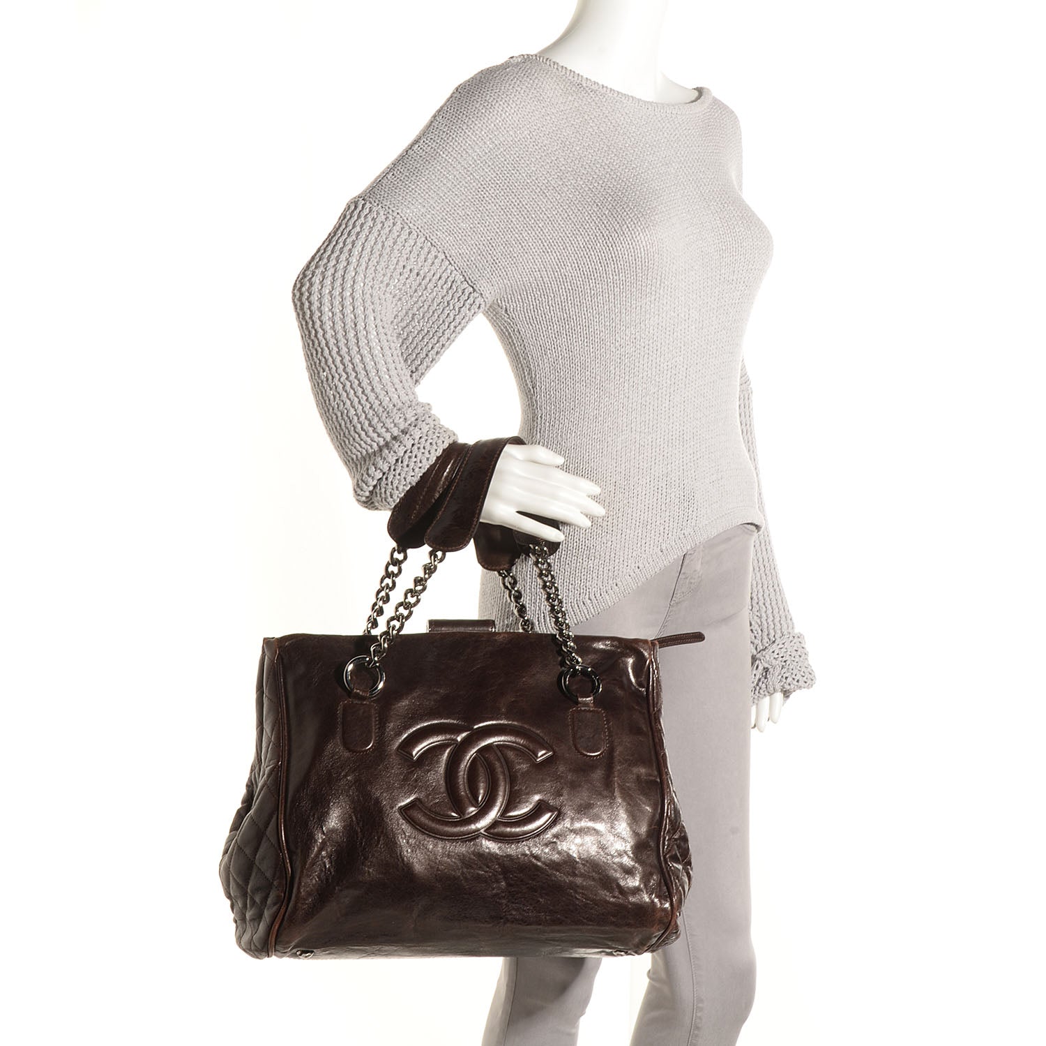Chanel Calfskin Medium Perfect Day Tote Dark Brown 2 of 10