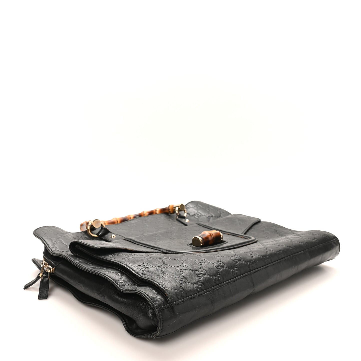 Guccissima Bamboo Messenger Bag Black